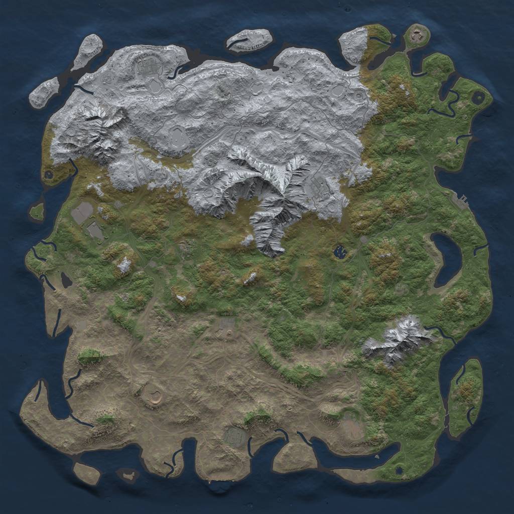 Rust Map: Procedural Map, Size: 6000, Seed: 13376969, 20 Monuments