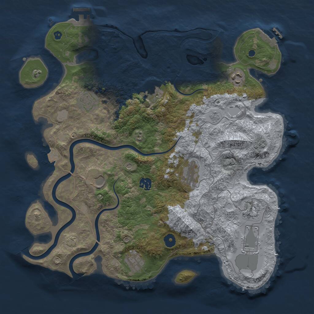 Rust Map: Procedural Map, Size: 3750, Seed: 6362314, 16 Monuments