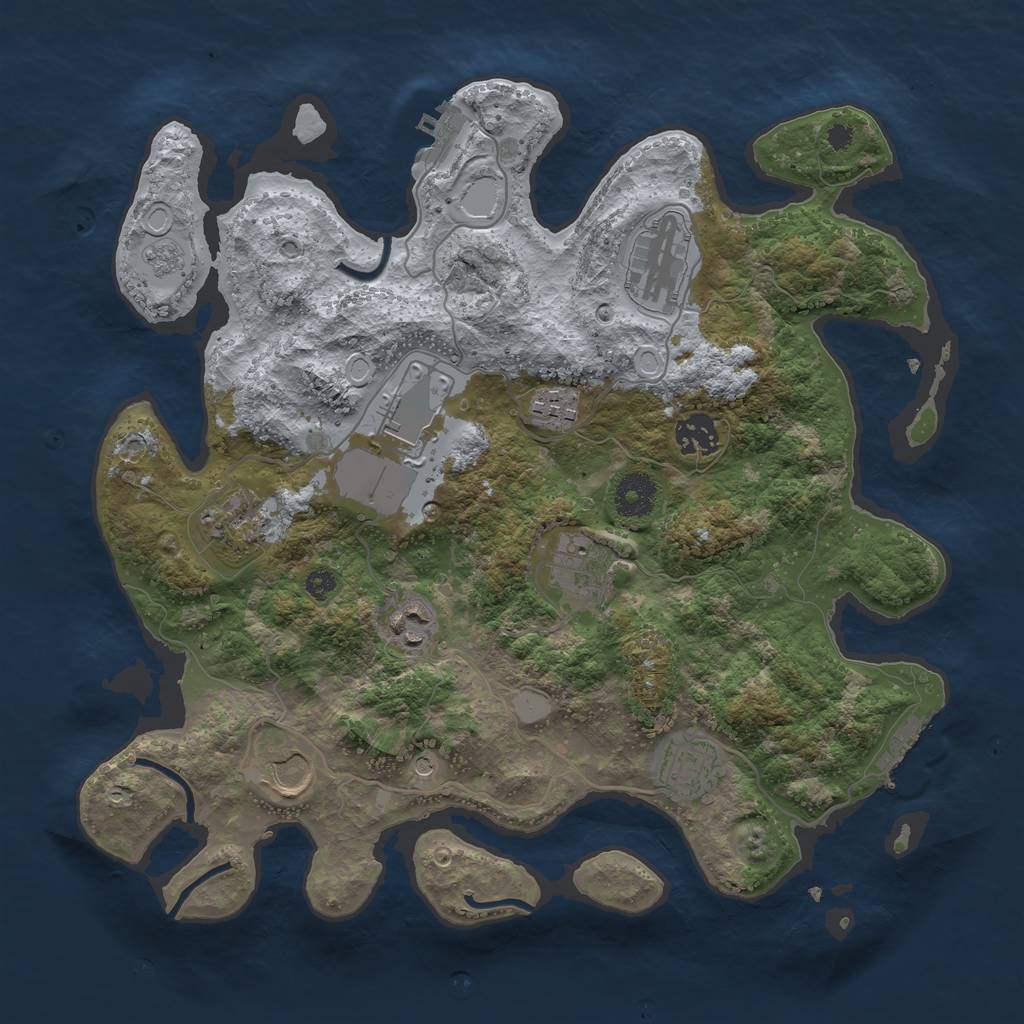 Rust Map: Procedural Map, Size: 3500, Seed: 1745532908, 18 Monuments