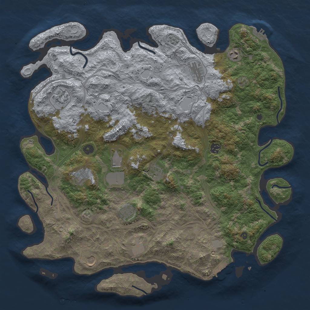 Rust Map: Procedural Map, Size: 4500, Seed: 2448822, 20 Monuments