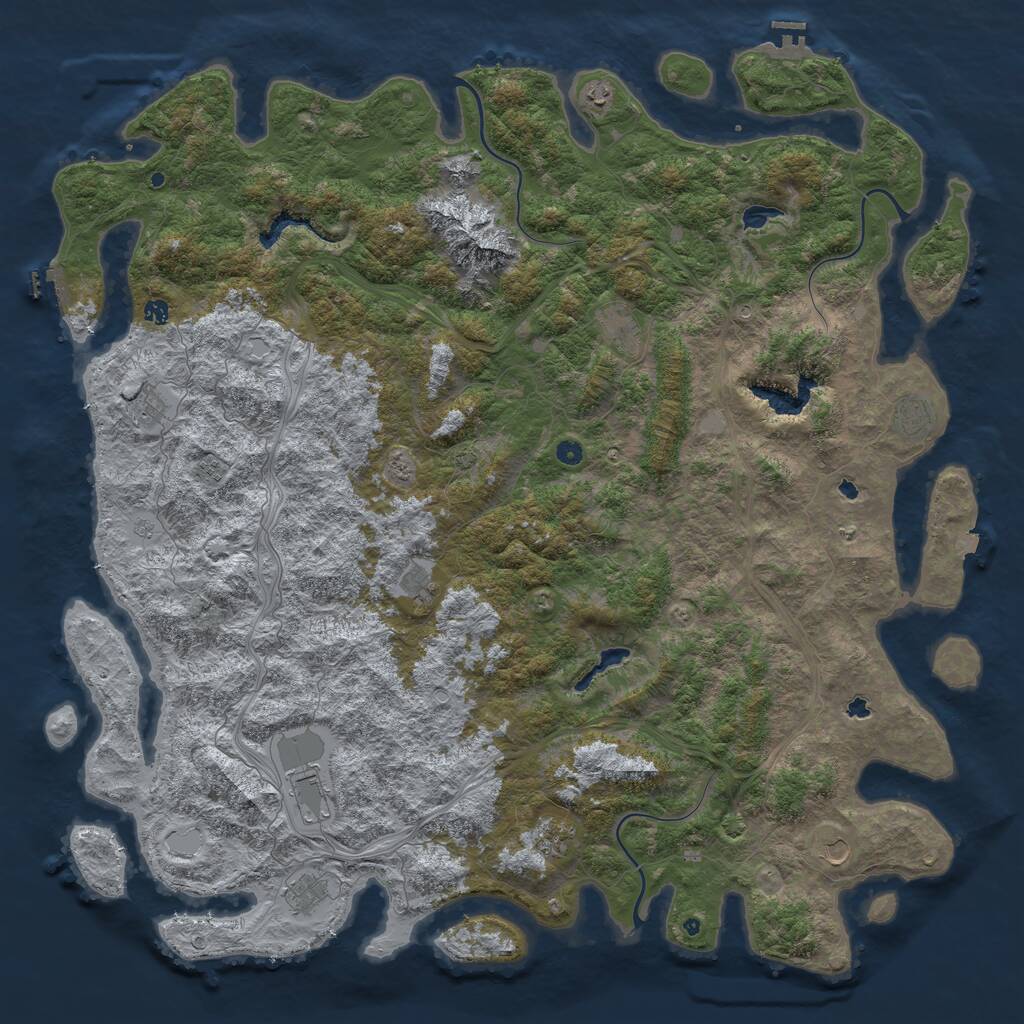 Rust Map: Procedural Map, Size: 6000, Seed: 22432047, 17 Monuments