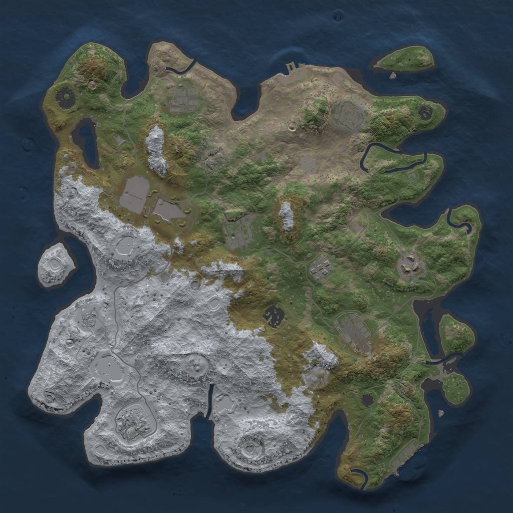 Rust Map: Procedural Map, Size: 3750, Seed: 17976, 18 Monuments