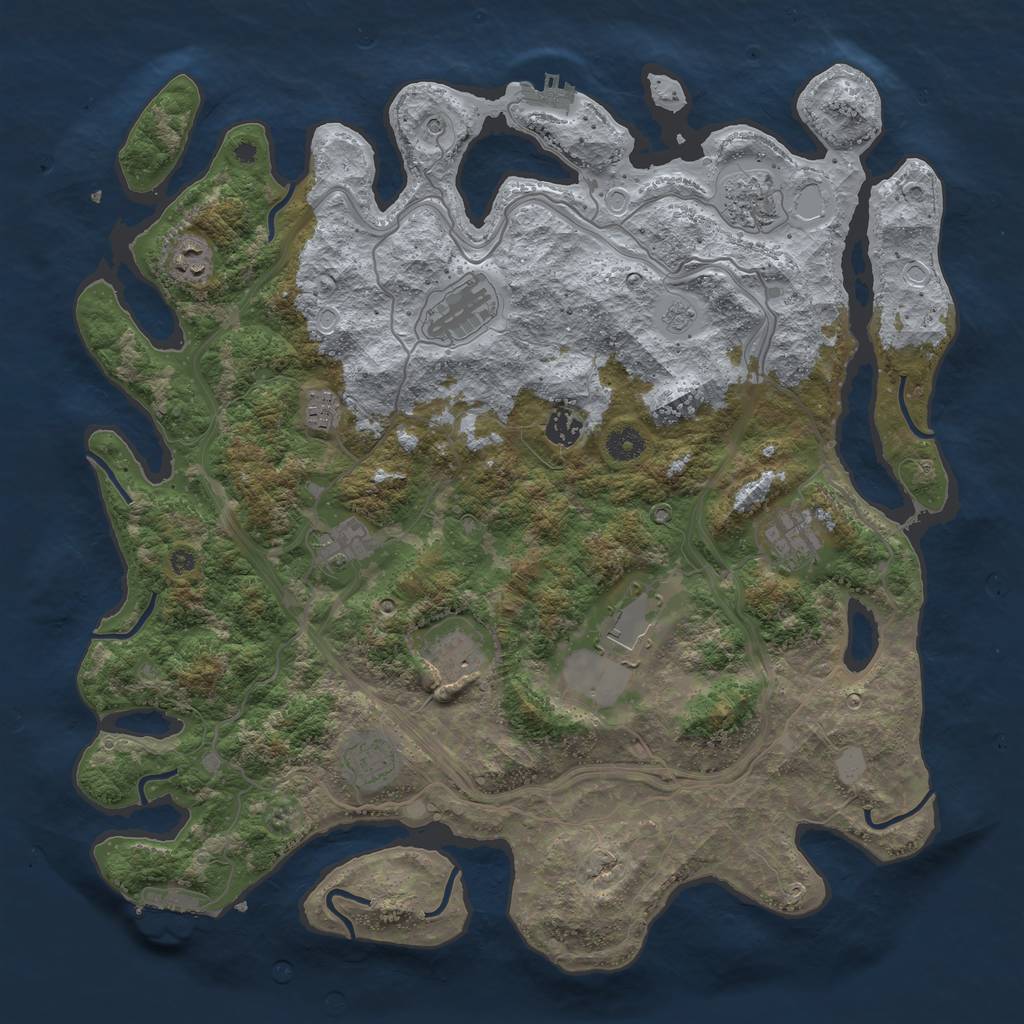 Rust Map: Procedural Map, Size: 4250, Seed: 803963763, 19 Monuments