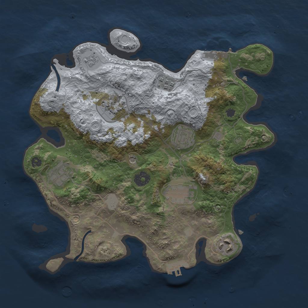 Rust Map: Procedural Map, Size: 3000, Seed: 891452520, 15 Monuments