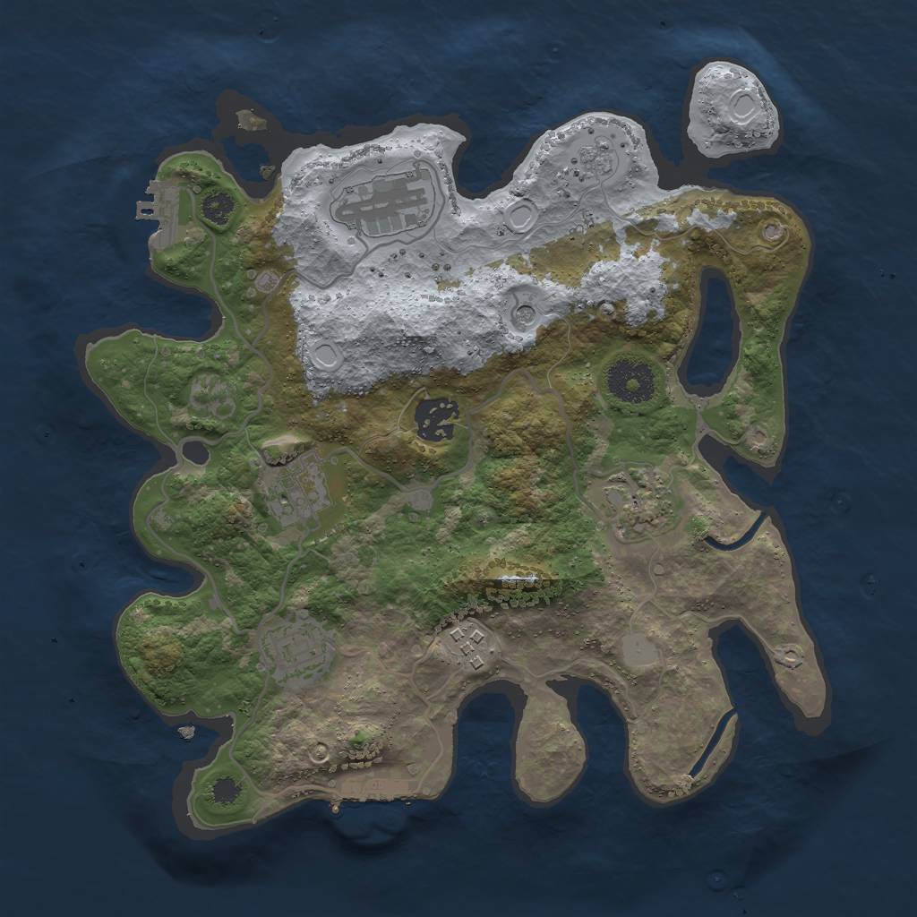 Rust Map: Procedural Map, Size: 3000, Seed: 1340666249, 15 Monuments