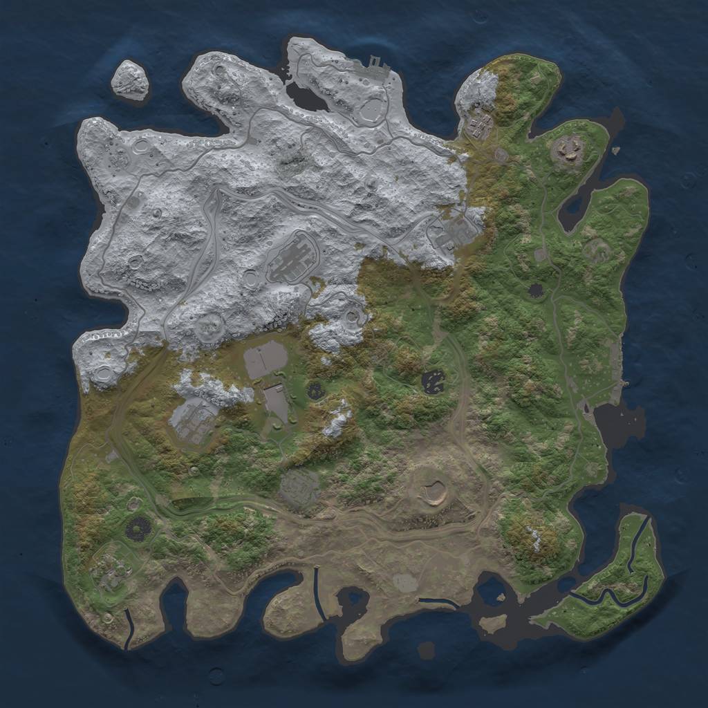 Rust Map: Procedural Map, Size: 4250, Seed: 420420, 19 Monuments
