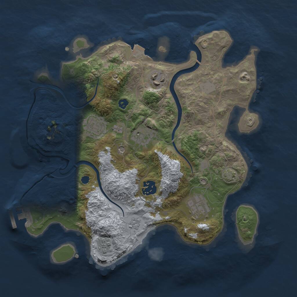 Rust Map: Procedural Map, Size: 3000, Seed: 652485, 11 Monuments