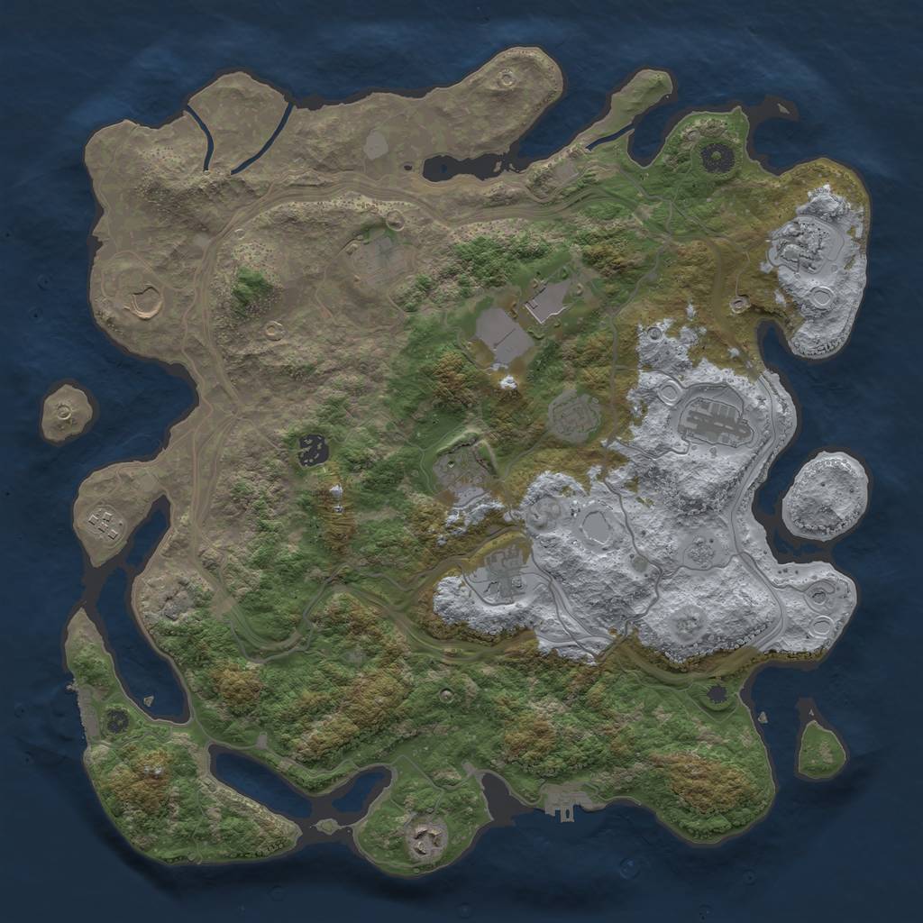 Rust Map: Procedural Map, Size: 4250, Seed: 131608311, 20 Monuments