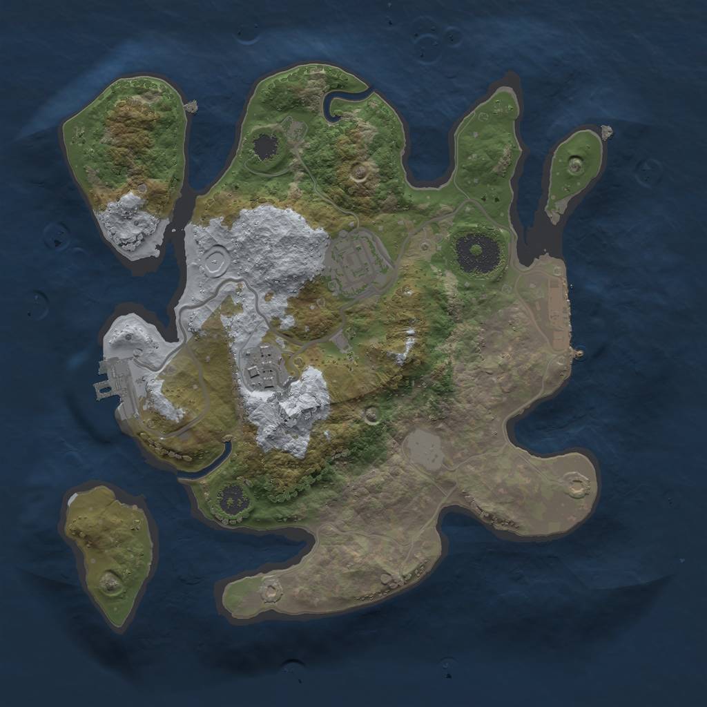 Rust Map: Procedural Map, Size: 2500, Seed: 1997112125, 9 Monuments