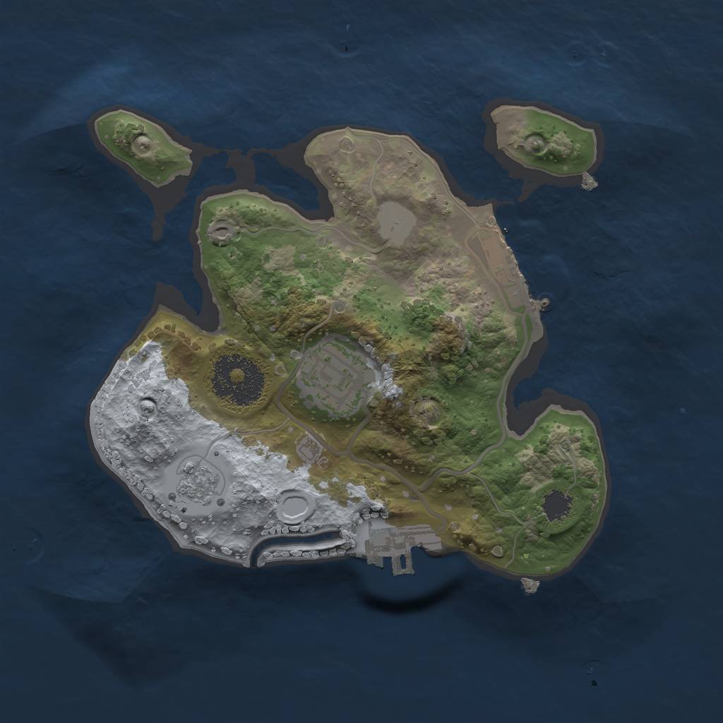 Rust Map: Procedural Map, Size: 2100, Seed: 791326845, 9 Monuments