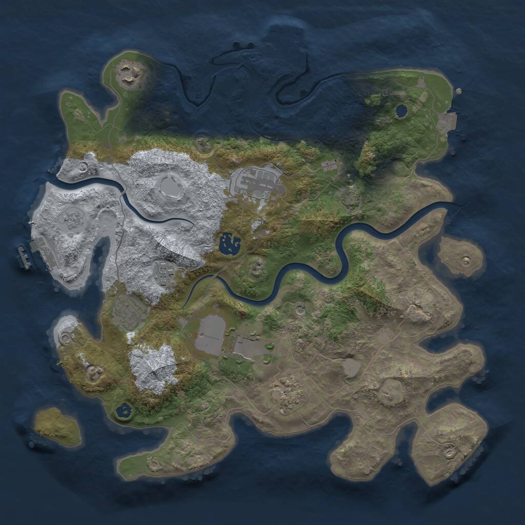 Rust Map: Procedural Map, Size: 3500, Seed: 1997112125, 13 Monuments