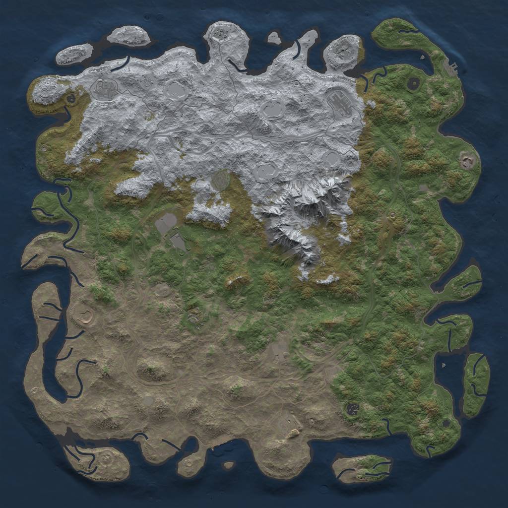 Rust Map: Procedural Map, Size: 6000, Seed: 11577381, 20 Monuments