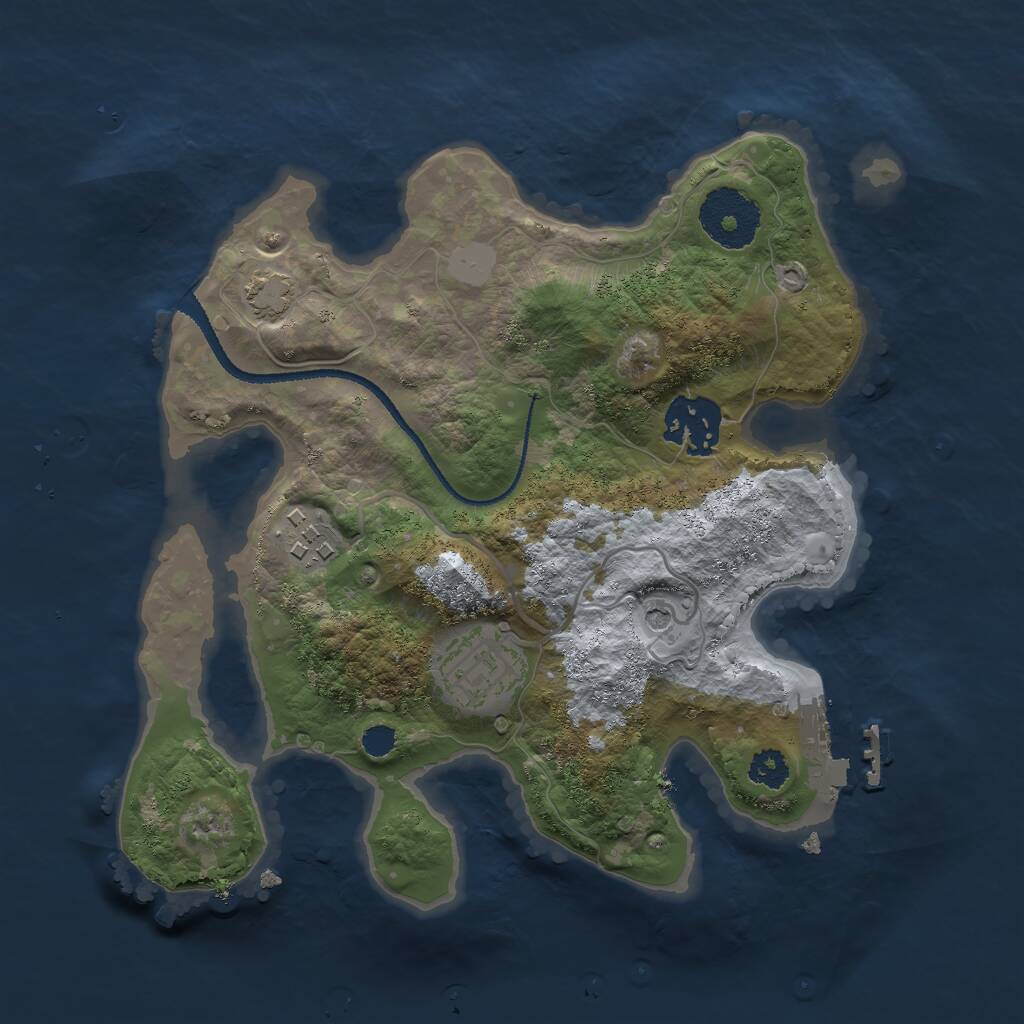 Rust Map: Procedural Map, Size: 2600, Seed: 999420, 7 Monuments