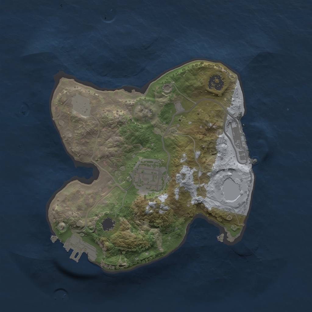 Rust Map: Procedural Map, Size: 2000, Seed: 827233434, 8 Monuments