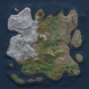 Thumbnail Rust Map: Procedural Map, Size: 3500, Seed: 110464, 18 Monuments