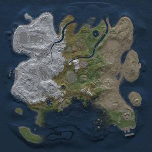 Thumbnail Rust Map: Procedural Map, Size: 3500, Seed: 110464, 16 Monuments