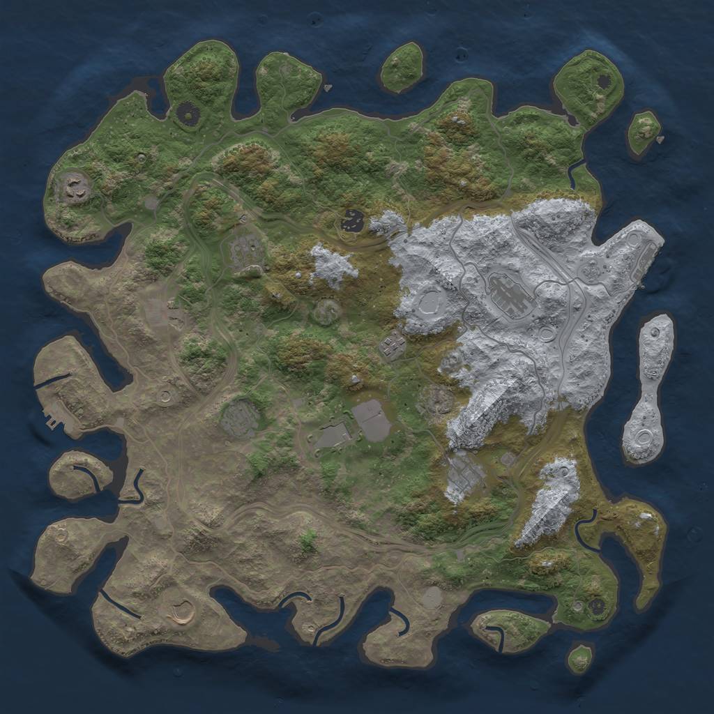 Rust Map: Procedural Map, Size: 4500, Seed: 179032692, 19 Monuments
