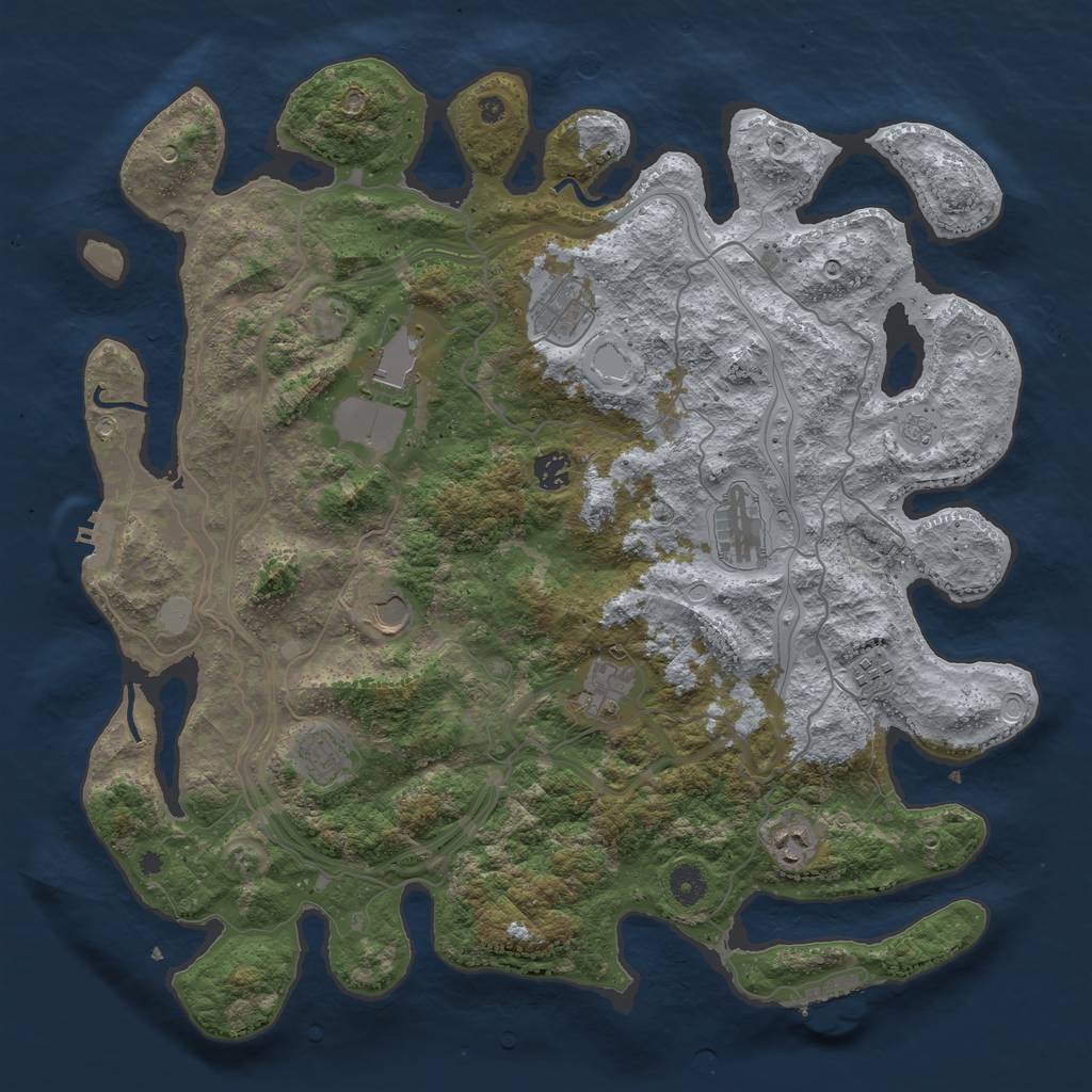 Rust Map: Procedural Map, Size: 4250, Seed: 7721969, 17 Monuments
