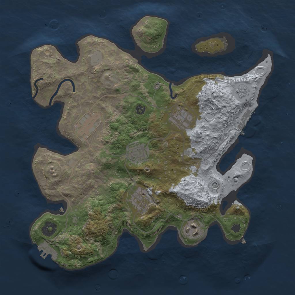 Rust Map: Procedural Map, Size: 3000, Seed: 827233434, 14 Monuments