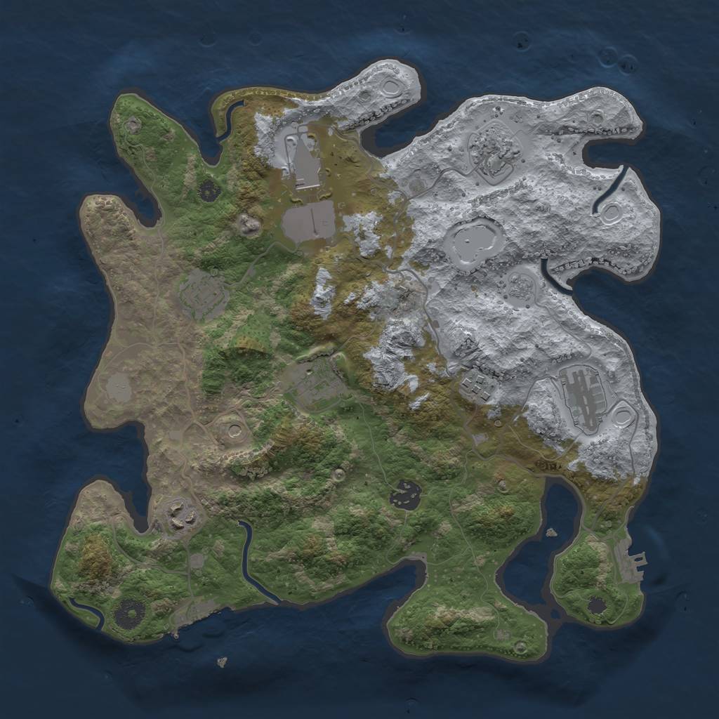 Rust Map: Procedural Map, Size: 3500, Seed: 98433717, 17 Monuments