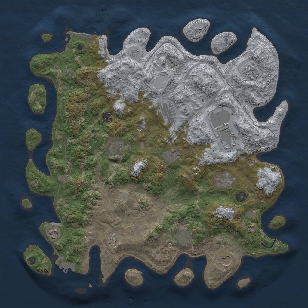 Rust Map: Procedural Map, Size: 4250, Seed: 1443236366, 20 Monuments