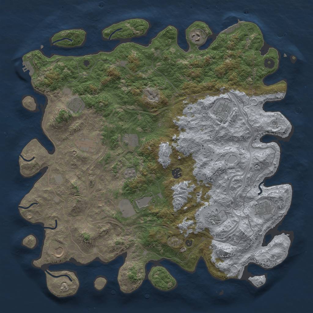Rust Map: Procedural Map, Size: 4500, Seed: 116270352, 20 Monuments