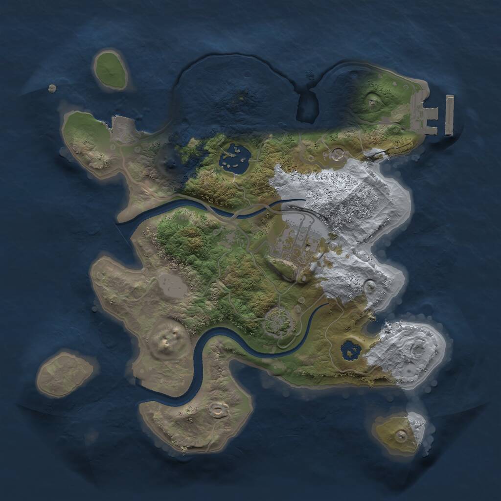 Rust Map: Procedural Map, Size: 2500, Seed: 614748364, 6 Monuments