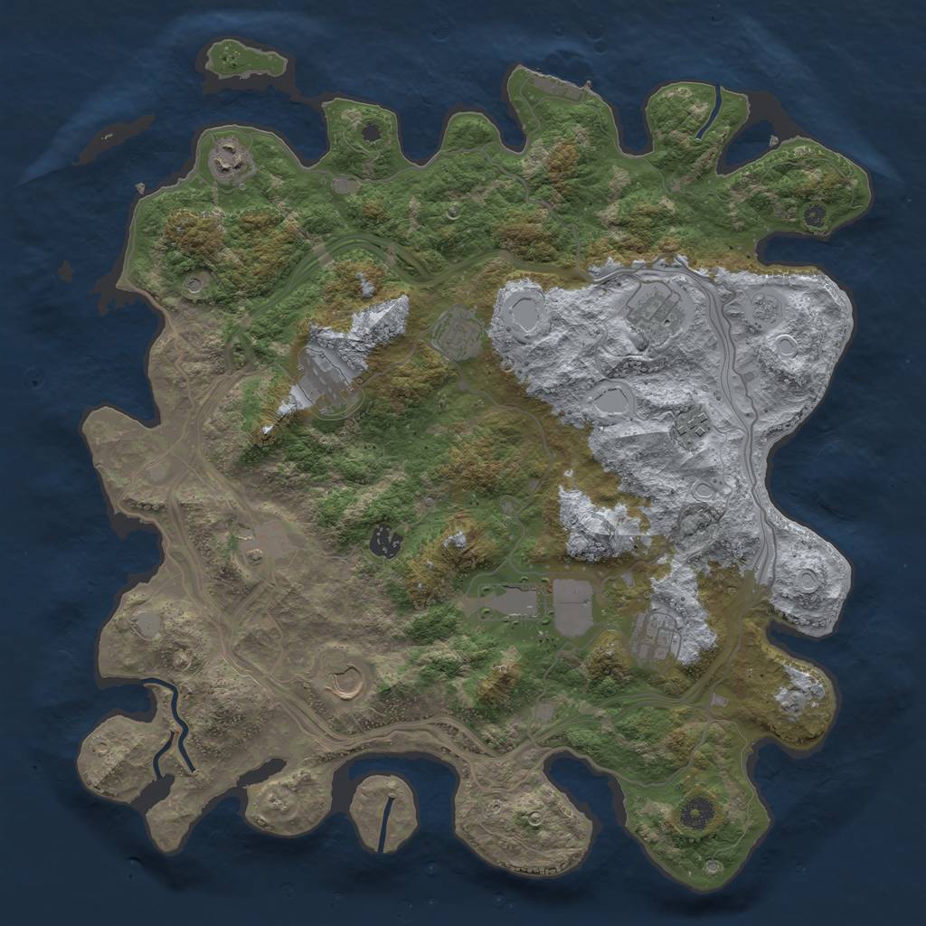 Rust Map: Procedural Map, Size: 4250, Seed: 636094584, 18 Monuments