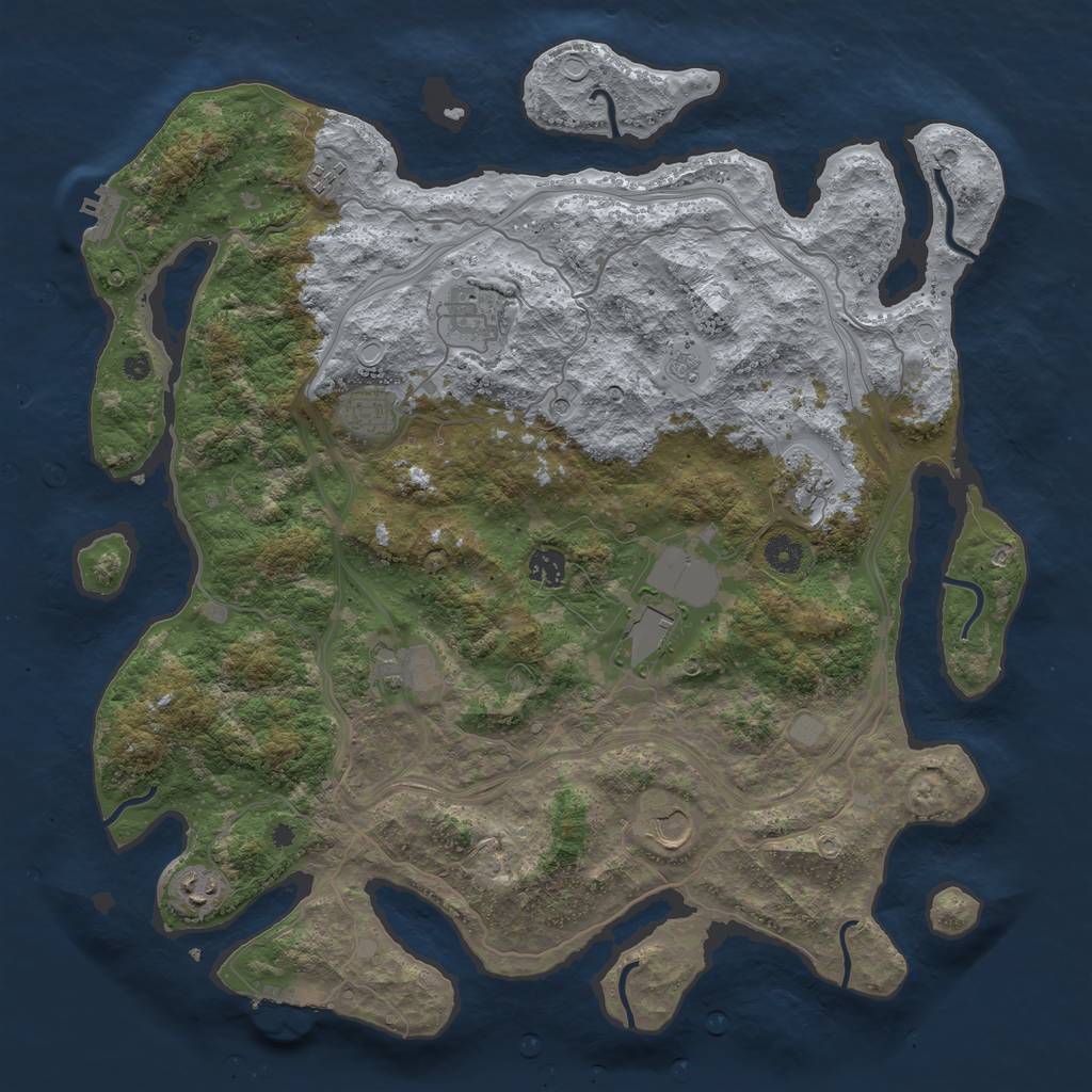 Rust Map: Procedural Map, Size: 4250, Seed: 18667, 18 Monuments