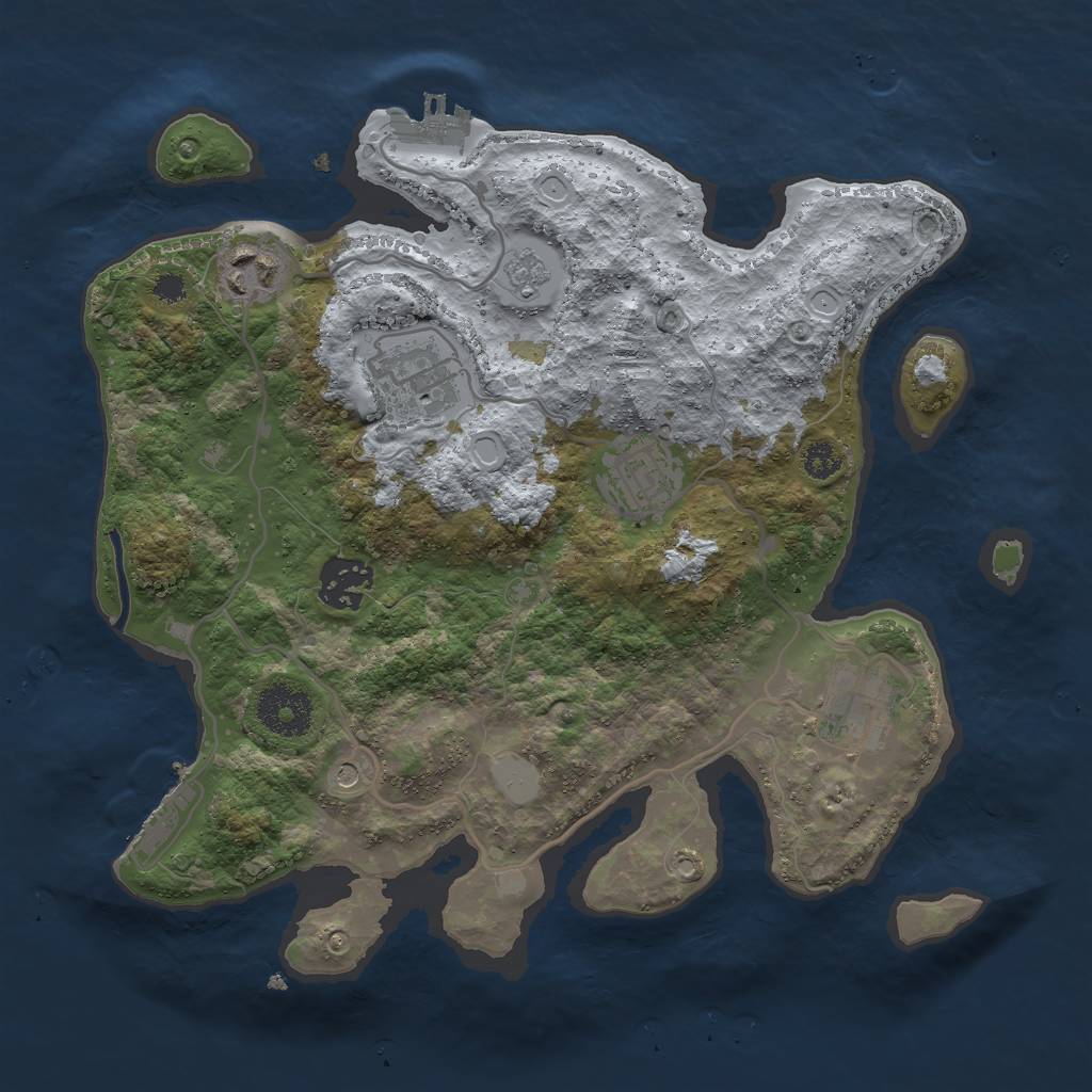 Rust Map: Procedural Map, Size: 3000, Seed: 201308196, 14 Monuments