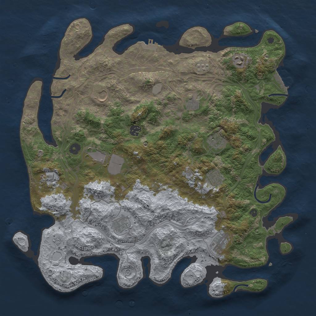 Rust Map: Procedural Map, Size: 4250, Seed: 25961, 20 Monuments