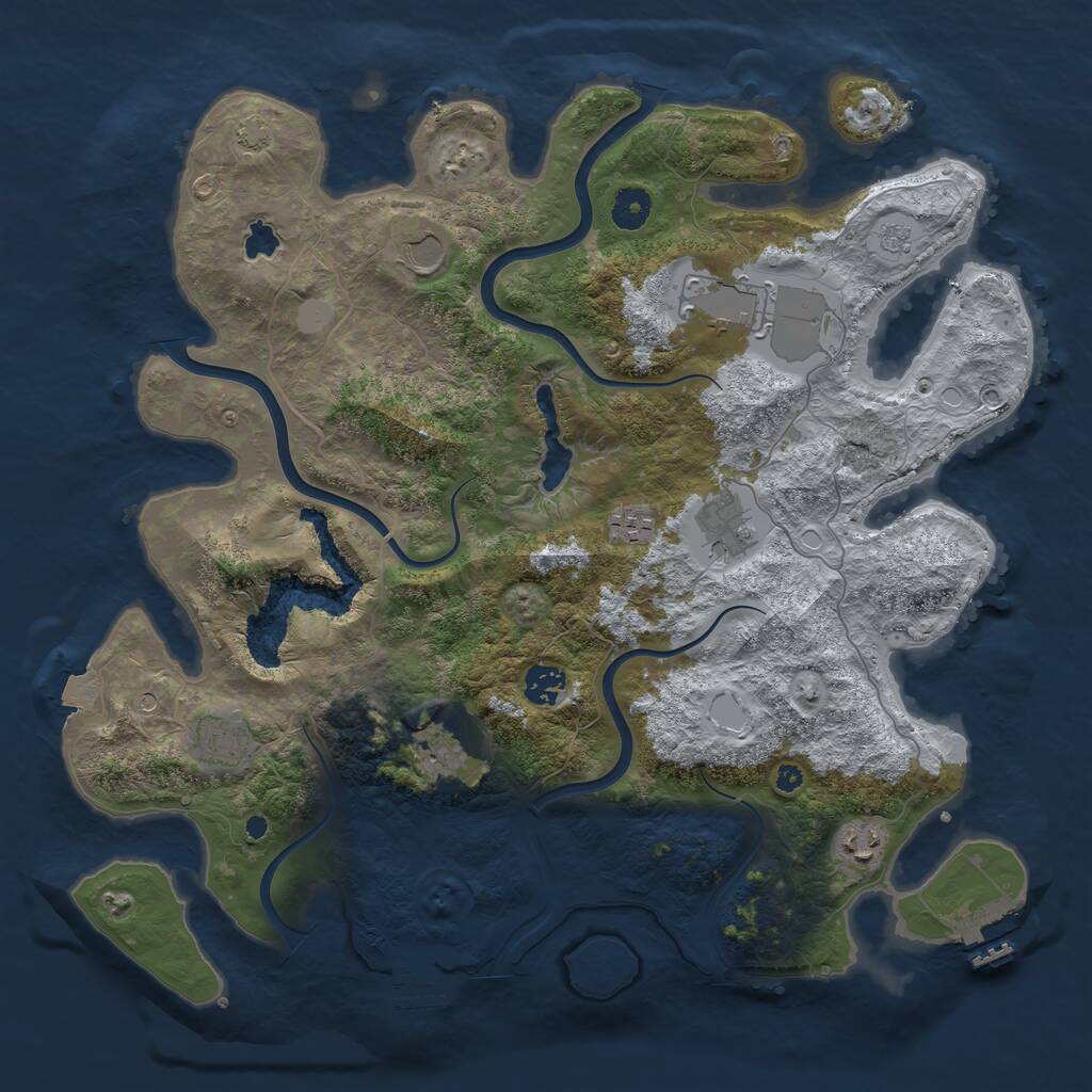 Rust Map: Procedural Map, Size: 4000, Seed: 1758157754, 14 Monuments
