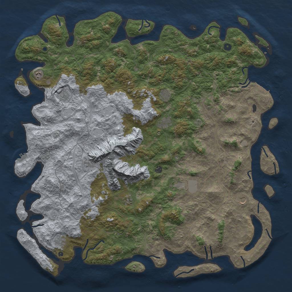Rust Map: Procedural Map, Size: 6000, Seed: 252153319, 20 Monuments