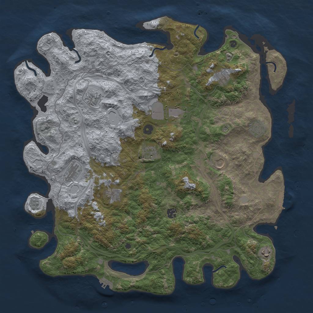 Rust Map: Procedural Map, Size: 4630, Seed: 1402668, 20 Monuments
