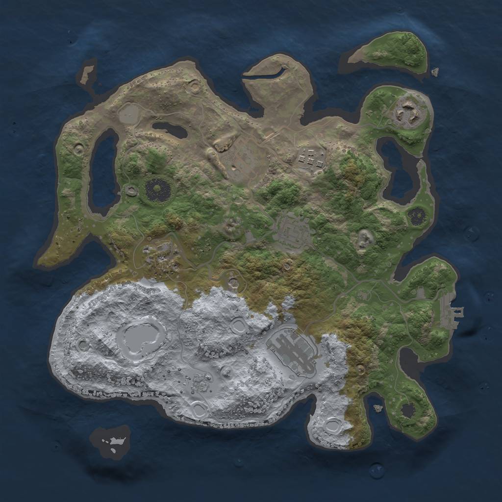 Rust Map: Procedural Map, Size: 3000, Seed: 22885, 14 Monuments