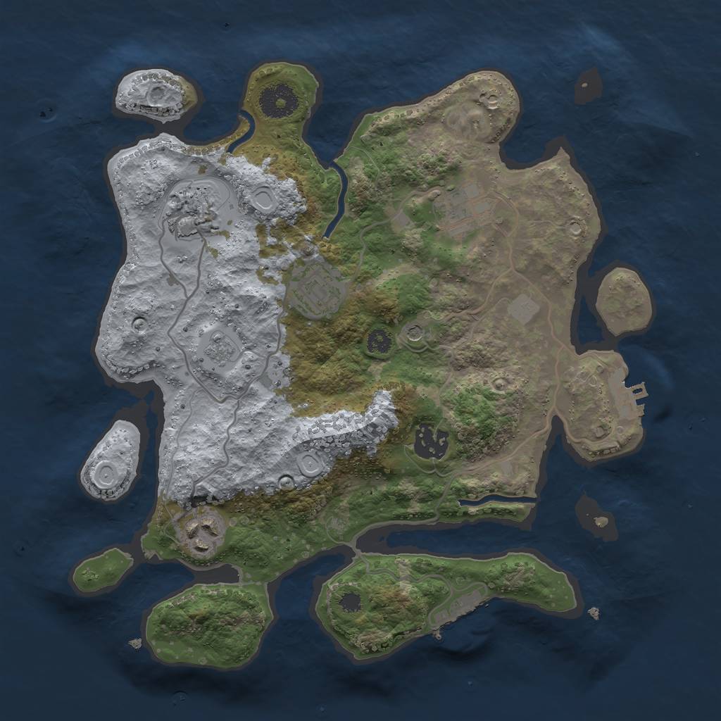 Rust Map: Procedural Map, Size: 3000, Seed: 88375, 14 Monuments