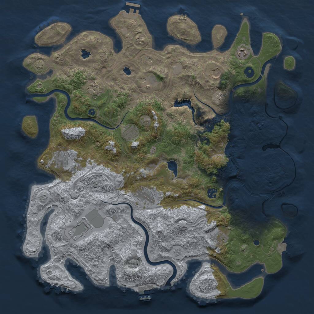 Rust Map: Procedural Map, Size: 4500, Seed: 7894, 17 Monuments