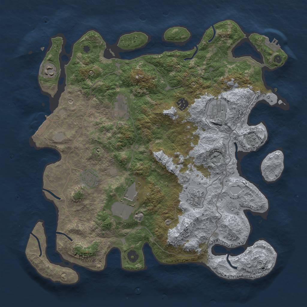 Rust Map: Procedural Map, Size: 4000, Seed: 97504, 17 Monuments