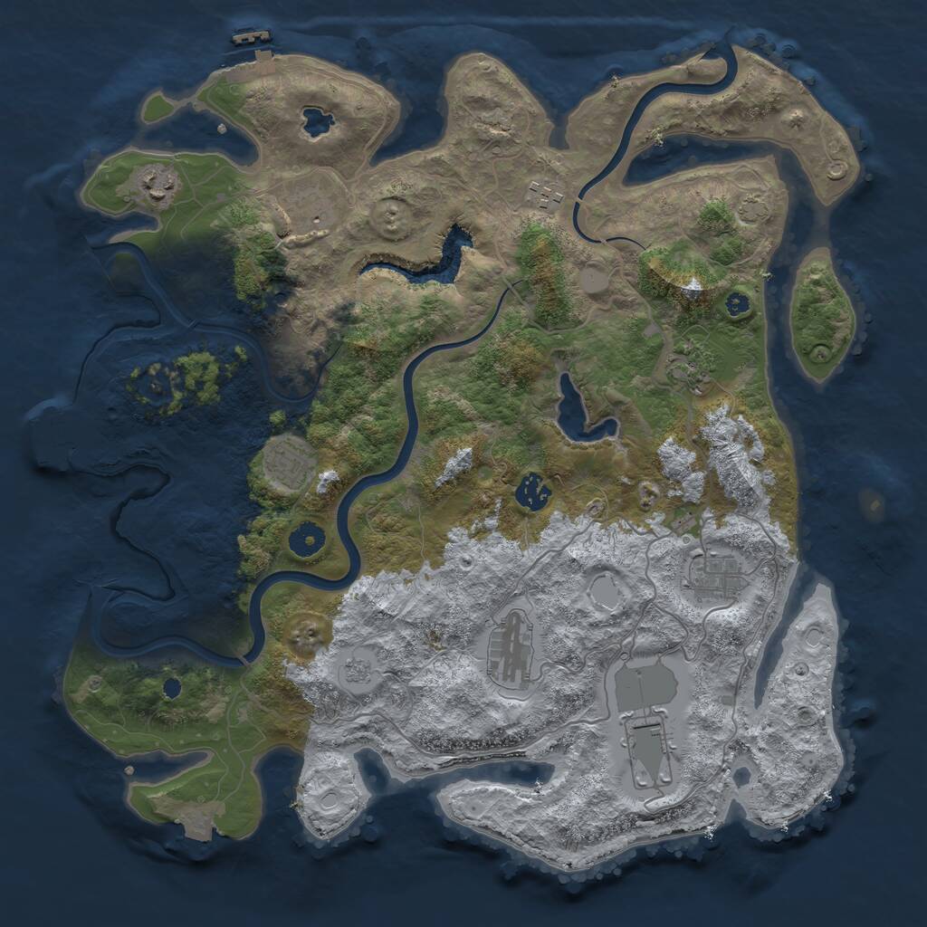 Rust Map: Procedural Map, Size: 4000, Seed: 1943202158, 15 Monuments