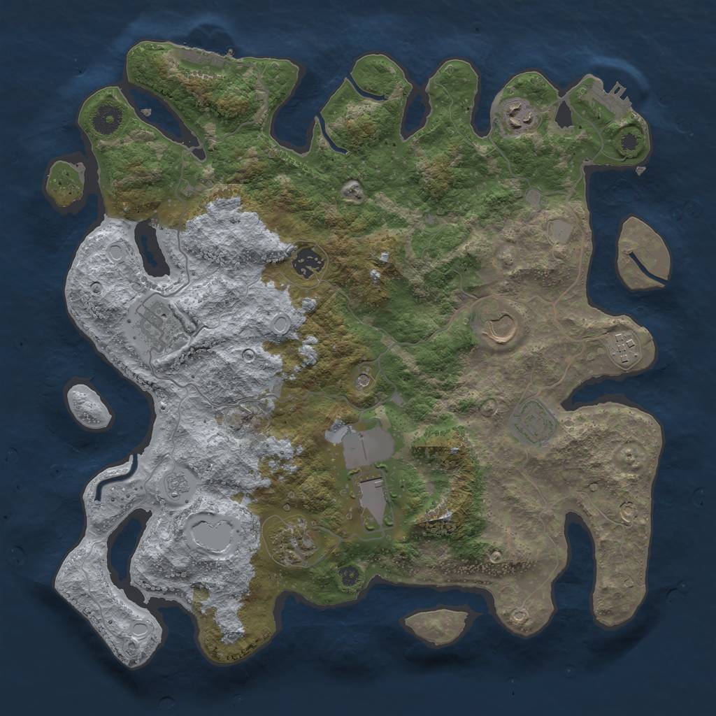 Rust Map: Procedural Map, Size: 3700, Seed: 13911296, 17 Monuments