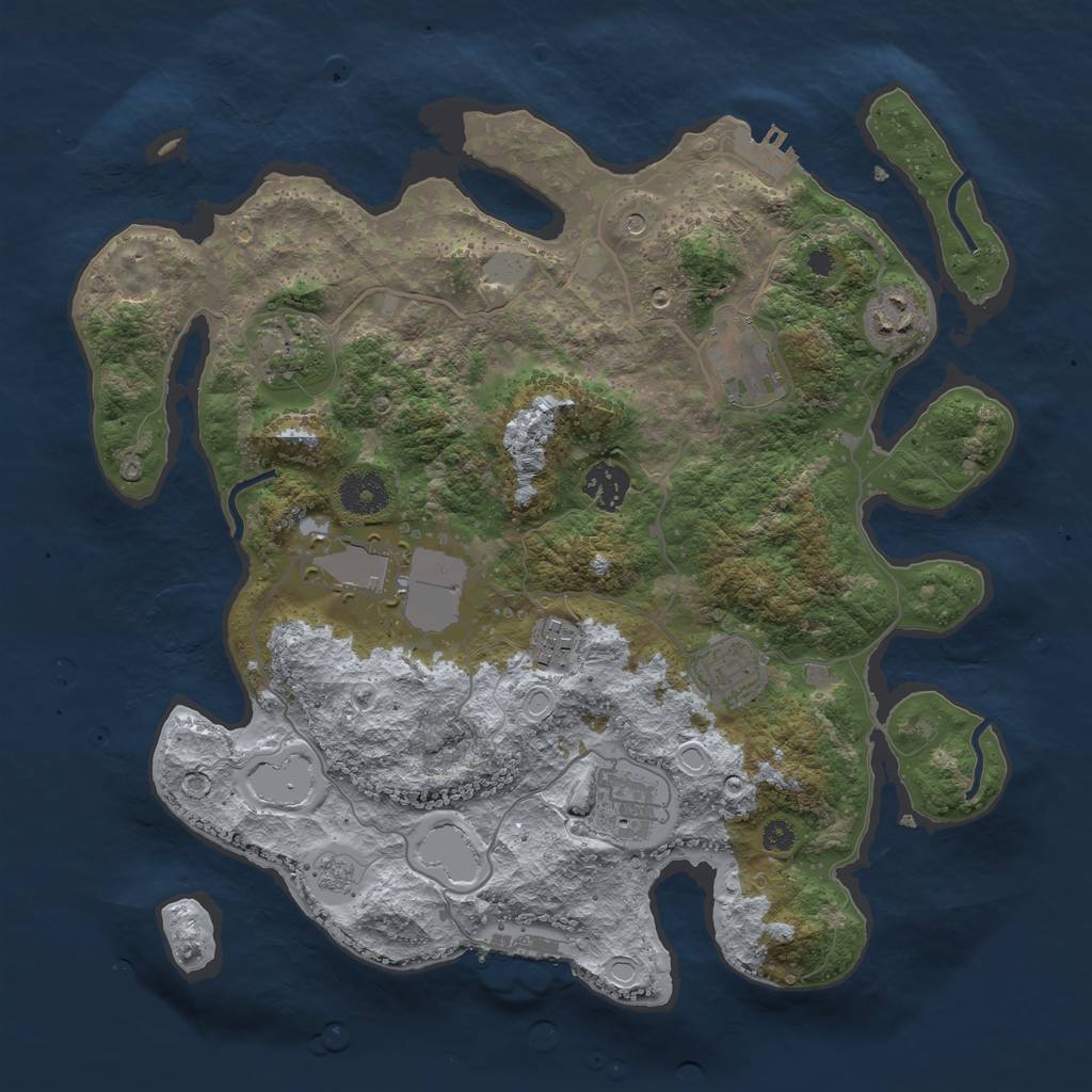 Rust Map: Procedural Map, Size: 3520, Seed: 6738, 17 Monuments