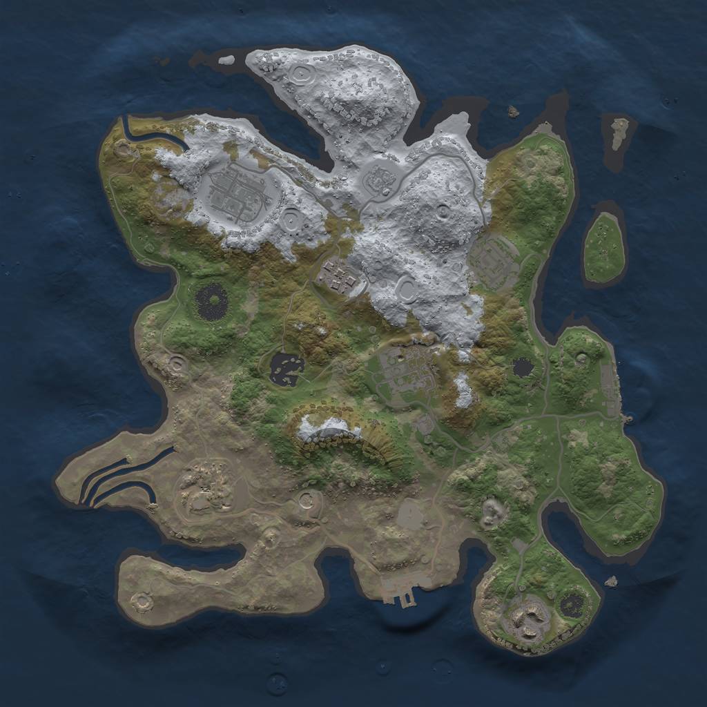 Rust Map: Procedural Map, Size: 3000, Seed: 1152470765, 16 Monuments