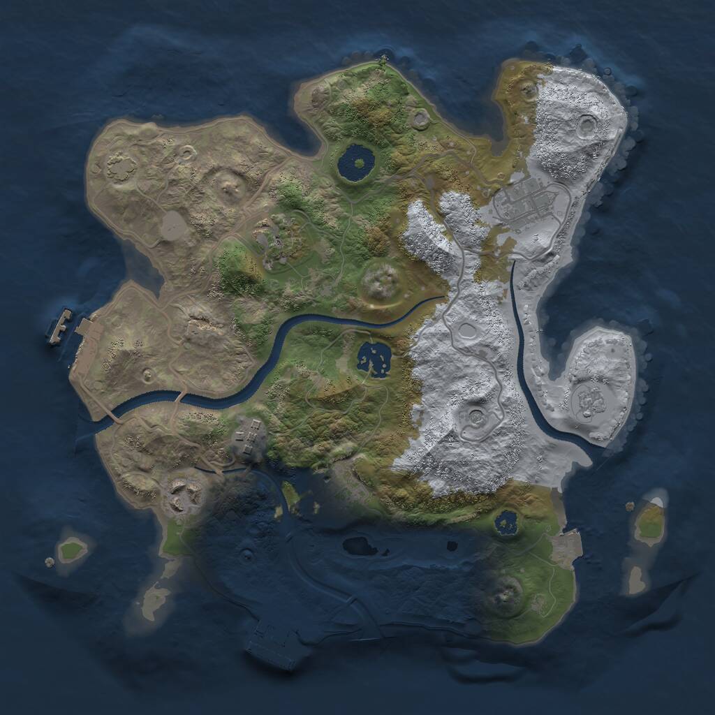 Rust Map: Procedural Map, Size: 3000, Seed: 1818773145, 12 Monuments
