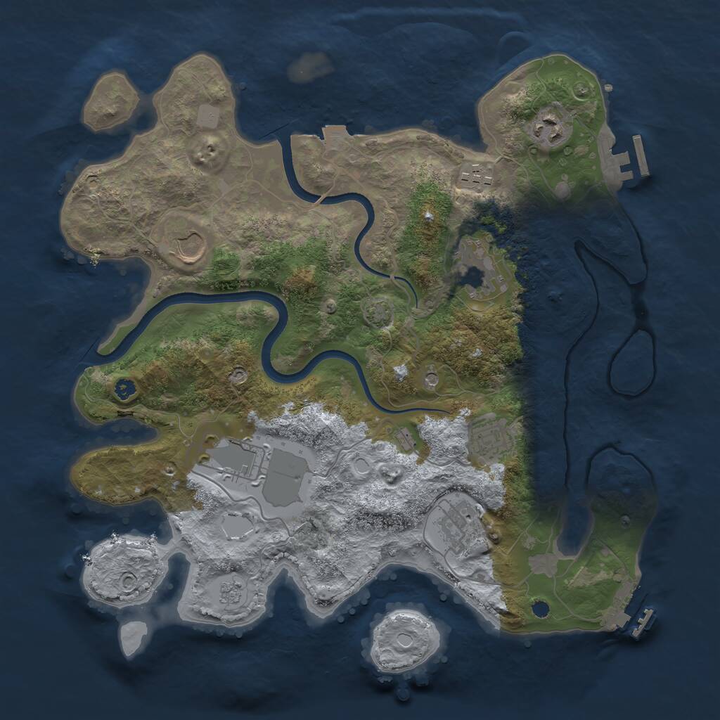 Rust Map: Procedural Map, Size: 3500, Seed: 1198635888, 13 Monuments