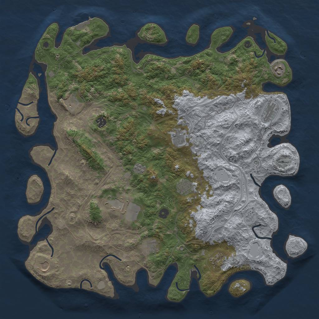 Rust Map: Procedural Map, Size: 4700, Seed: 364114533, 19 Monuments