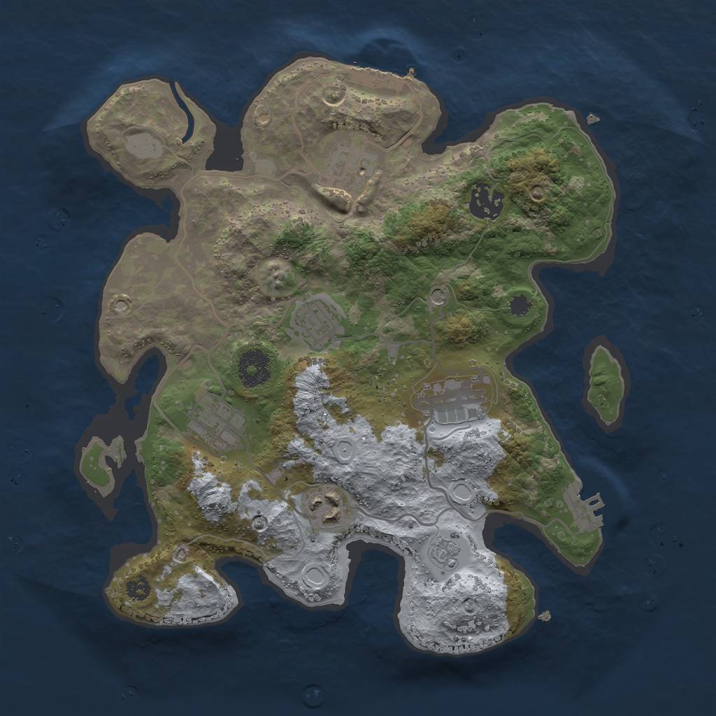 Rust Map: Procedural Map, Size: 3000, Seed: 1508345194, 15 Monuments