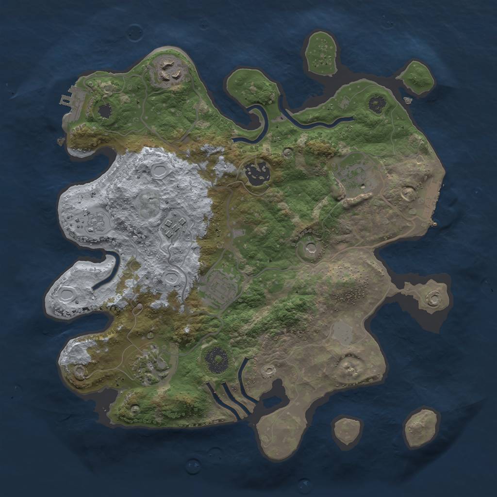 Rust Map: Procedural Map, Size: 3010, Seed: 6, 15 Monuments