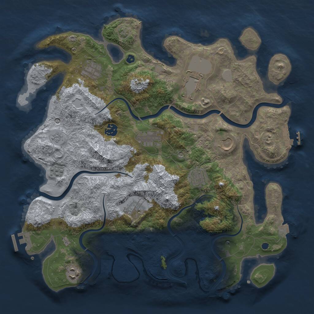 Rust Map: Procedural Map, Size: 3750, Seed: 25912363, 15 Monuments