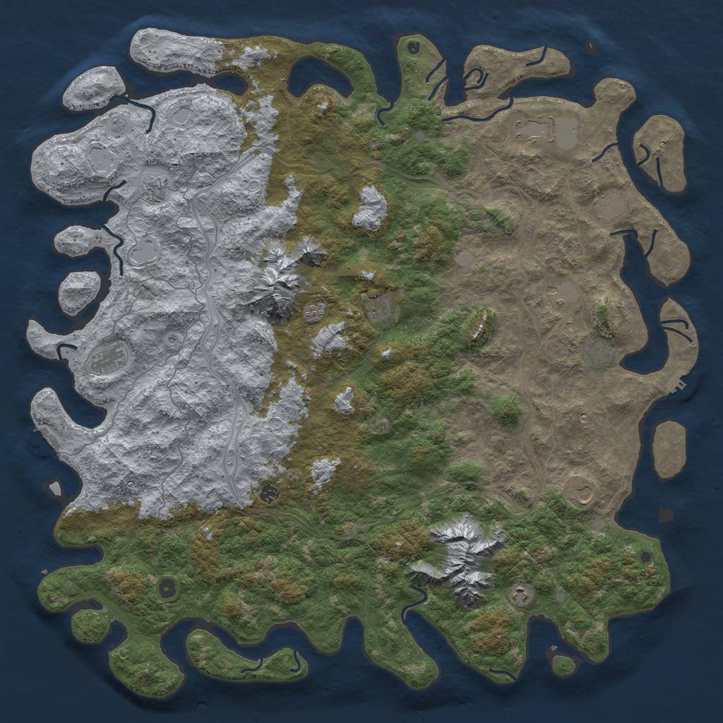 Rust Map: Procedural Map, Size: 6000, Seed: 48541651, 20 Monuments
