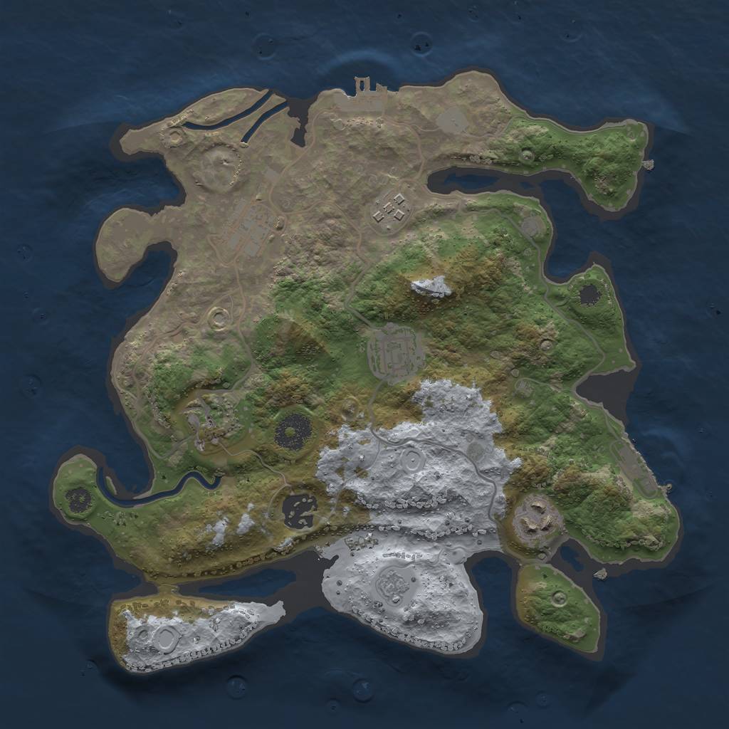 Rust Map: Procedural Map, Size: 3000, Seed: 1927899211, 14 Monuments
